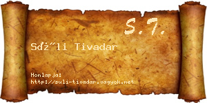 Süli Tivadar névjegykártya