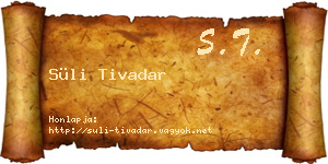 Süli Tivadar névjegykártya